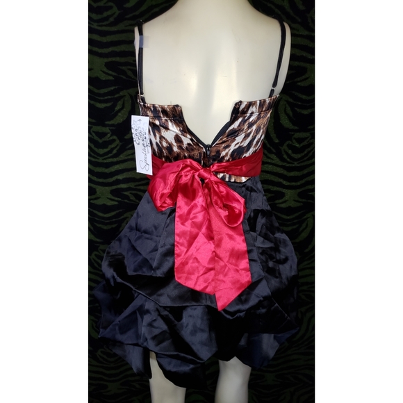 Formal leopard print gathered mini dress - Picture 5 of 6